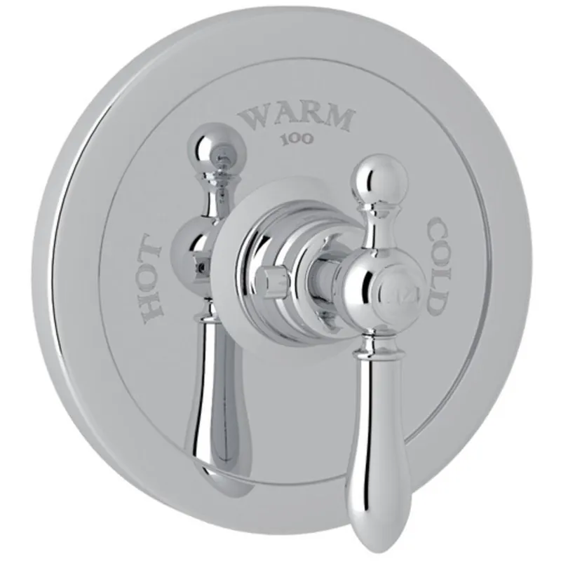Rohl AC720LM-APC/TO Italian Bath Arcana Single Handle Thermostatic Valve Trim in Polished Chrome