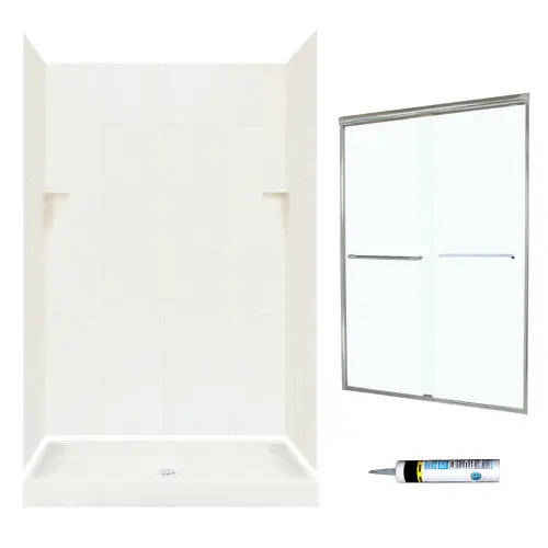 MULTI VENDOR KIT PARENTS SQP3448018-M46570NC SHOWER KIT SQ344818NC NCKL/CLR GLSS SQUARE TILE