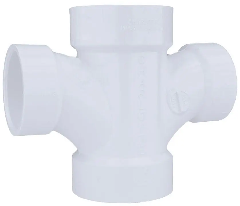 CHARLOTTE P429(05818) PVC Sanitary Tee, Double, Reducing, All Hub, 3 x 3 x 1-1/2 x 1-1/2