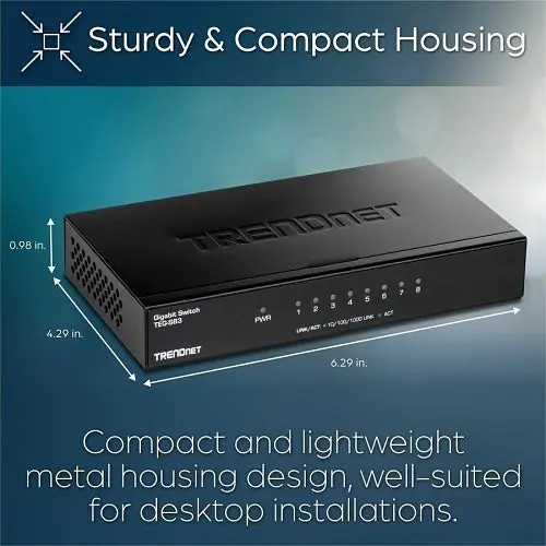 TRENDnet TEG-S83 8-Port Gigabit Desktop Switch