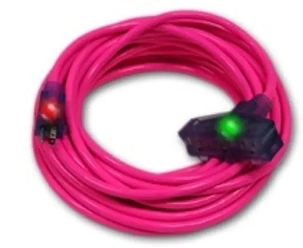 CENTURY WIRE & CABLE D17225050 50-Foot 12/3 SJTW Triple Tap Extension Cord - Pink