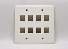 Signamax DKF-8-WH 8-Port Double Gang Faceplate w/o Labeling White