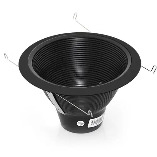 Elite Lighting AF637P-BK Self Flange Round Socket Supporting Air-Shut Baffle Trim 7-1/4 in OD Incandescent/R/PAR30
