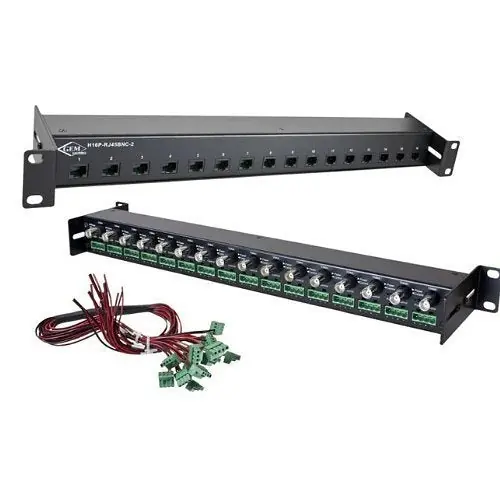 Triplett H16P-RJ45BNC-2 CCTV Balun Hub 16 Position Power