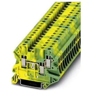 Phoenix Contact 3044380 Ground Terminal Block Screw Connection 26-10 AWG 6.2mm W Green/Yellow