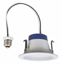 LEDVANCE LEDRT4550840 SYL 550LM 4000K LED REC REPL50W INCAND BR30 FOR 4 INCH CANS MED BASE SOCKET ADAP INCLUDED.WHITE TRIM. 4/CASE 74181