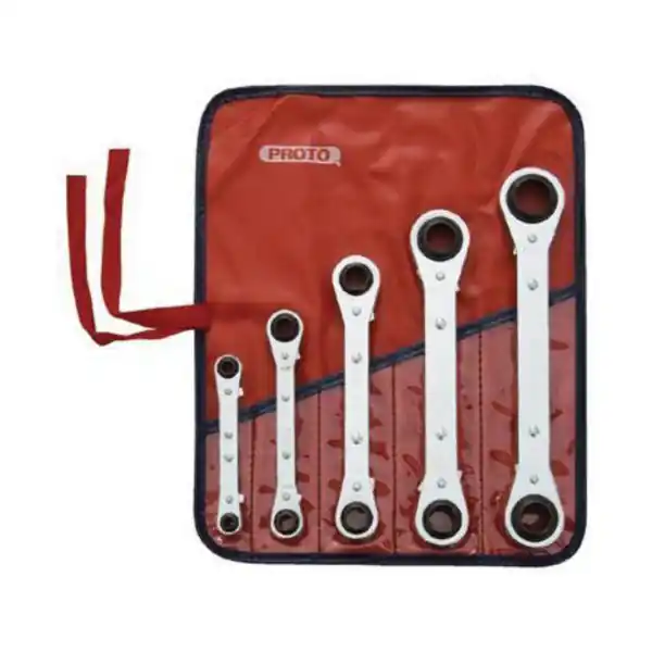 Proto J1190LO Reversible Ratcheting Box Wrench Set, Imperial, 1/4 x 5/16 to 3/4 x 7/8 in Drive
