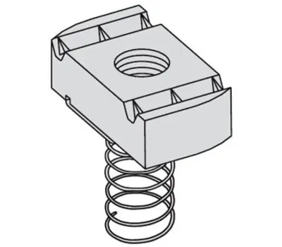 EATON B-LINE N225ZN SPRING NUT 1/2-IN.-13 THREAD 1/2-IN. NUT