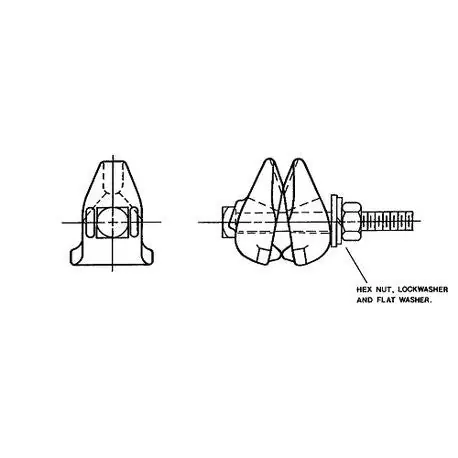 Line Hardware RBC600 Anchor Rod Bonding Clamp High Strength Aluminum Alloy Twineye 5/8 Inch