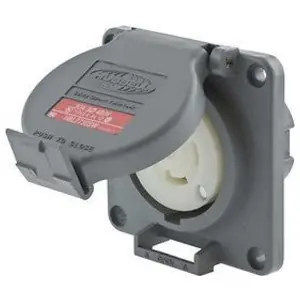 Watertight Safety Shroud HBL2730SW Twist-Lock Watertight Safety-Shroud Receptacle 30A 3-Phase Delta 480V AC 3-Pole 4-Wire Grounding NEMA L16-30R
