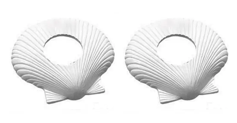 JED POOL TOOLS FF-1200 Ig Escutch. White Shells Pair