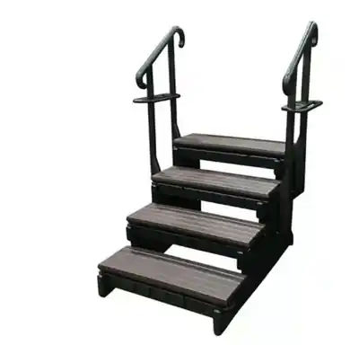 CONFER PLASTICS SSS36-4-E Signature 4-Tier Hot Tub Steps with Handrails 36 inch