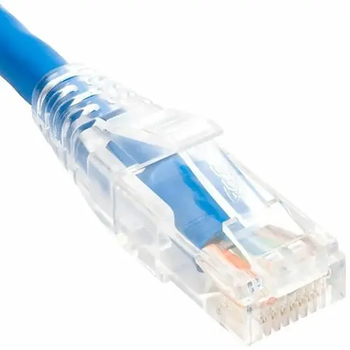 ICC ICPCSP01BL CAT5e Clear Boot Patch Cord 1' (0.3m) Blue