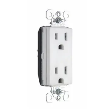 Pass & Seymour PTTR26362-W PlugTail Tamper-Resistant Decorator Spec-Grade Duplex Receptacle 20A NEMA 5-20R