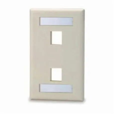 Signamax SKFL-2-WH 2-Port Single-Gang Keystone Faceplate with Labeling Windows, White