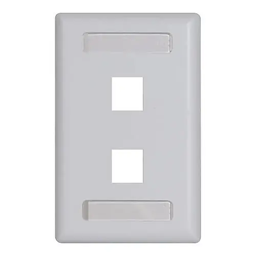 ICC IC107S2TWH Wall Plate, Faceplate, ID, 1-Gang, 2-Port, 10-Pack