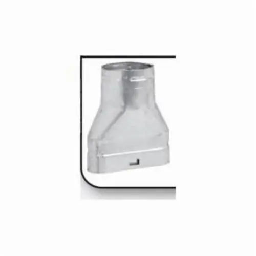 Metal-Fab 6MOR Oval-to-Round Adapter, 6 in Dia x 11-1/2 in L, Aluminum, Galvanized
