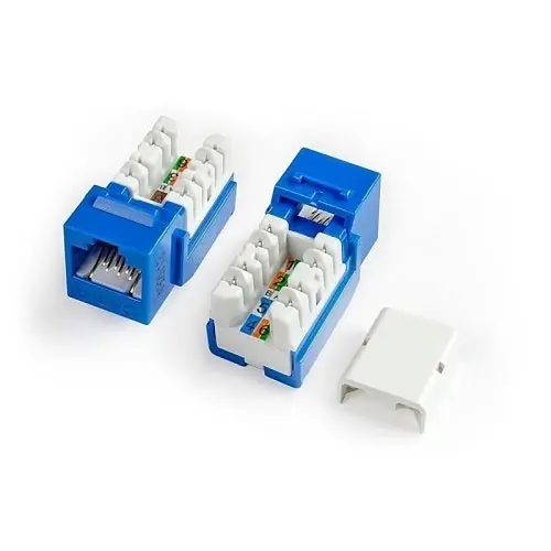 Hyperline KJNE-8P8C-C6-90-VT CAT6 Keystone Jack RJ45, 110 IDC, Violet