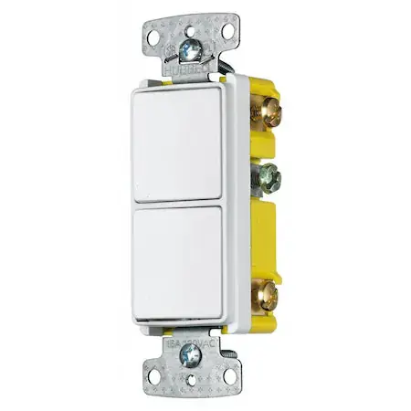 Hubbell Wiring RCD103W Combo 15A SP RKR + 15A 3W RKR White