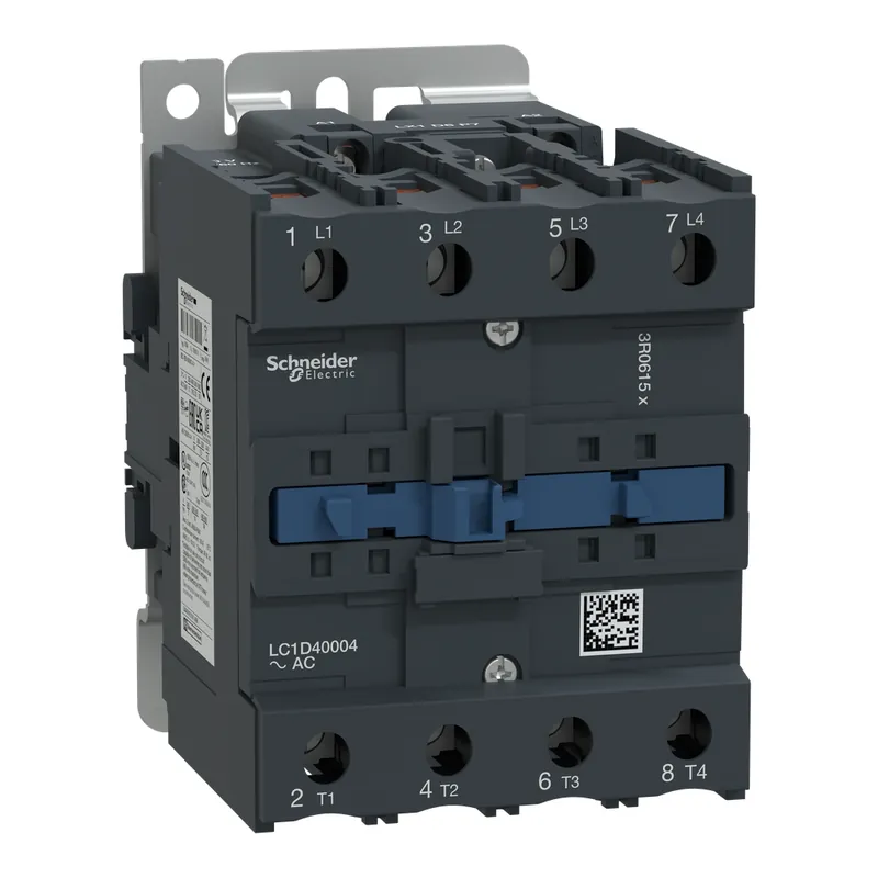 Schneider Electric LC1D40004G6 Square D 575 VAC 40 Amp 4-Pole 1NO 1NC Screw Terminal Full Voltage Non-Reversing IEC Contactor