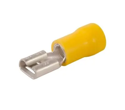 Devco Enterprises 6251LX Insulated Solderless Female Slip-On Terminal, Yellow, Pack of 50