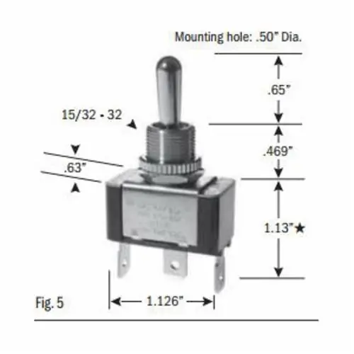 Selecta SS208P-BG SEL Toggle Switch DPDT ON/OFF/ON 15AMP@120VAC 10AMP@250VAC