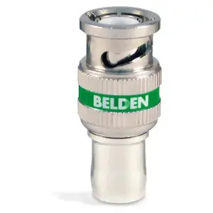 Belden 1695ABHD1 BNC Connector, RG-6, 6GHz, HD, Plenum, Green, 1-Piece