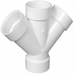 Charlotte Pipe and Foundry PVC 6123.112 3 inch x 3 inch x 1-1/2 inch x 1-1/2 inch DWV Double Wye