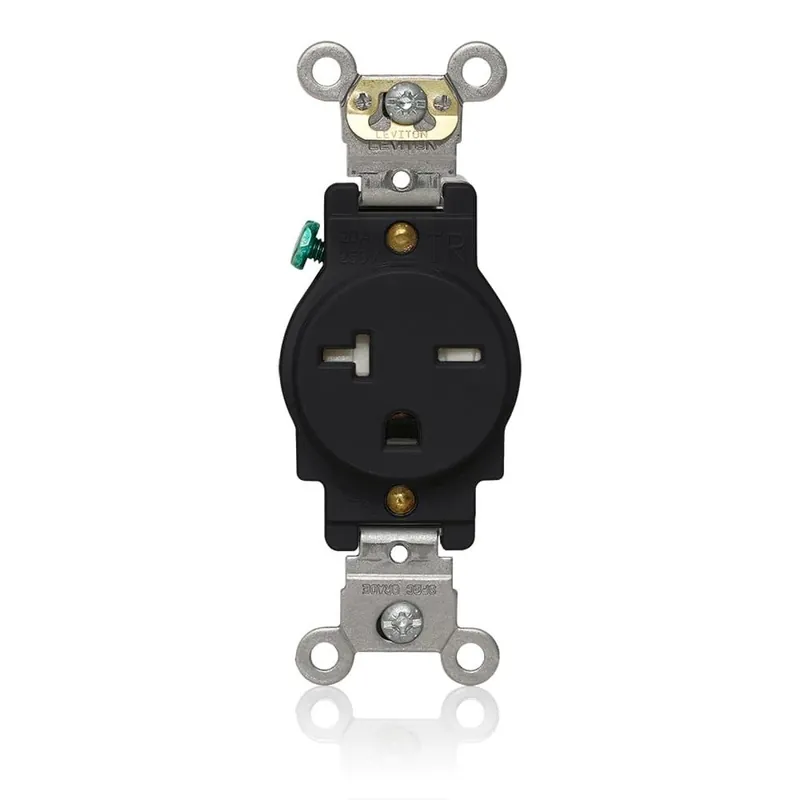 Leviton T5461-E Single Receptacle Outlet Heavy-Duty Industrial Specification Grade Tamper-Resistant 20 Amp 250 Volt