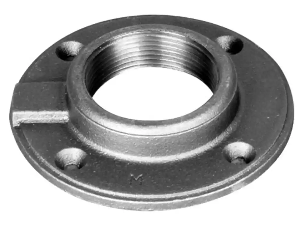 Ward Manufacturing 1D.BMFF Floor Flange, 1-1/2 in, FNPT, Malleable Iron, 150 lb, 4-1/2 in OD