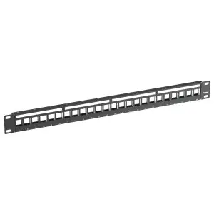 Panduit KPS24BL Keystone All Metal 24-Port Patch Panel, 1RU, Black