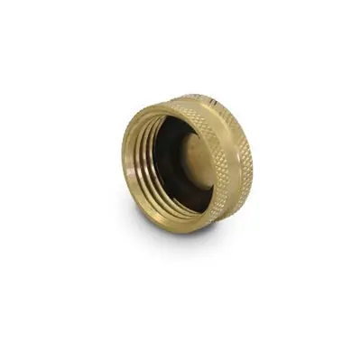 EverFlow G47-34W-NL 3/4 FH Cap W/ Washer Lead Free Brass Garden Hose Fitting