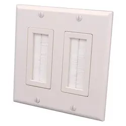 Vanco 120825X Decor Style Brush Bulk Cable Wall Plates Power 2 Gang