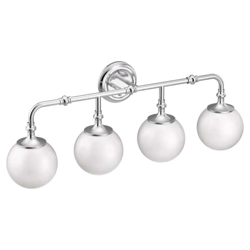 Moen YB0564CH Colinet 3-Light Dual-Mount Bath Bathroom Vanity Fixture with Frosted Glass in Chrome