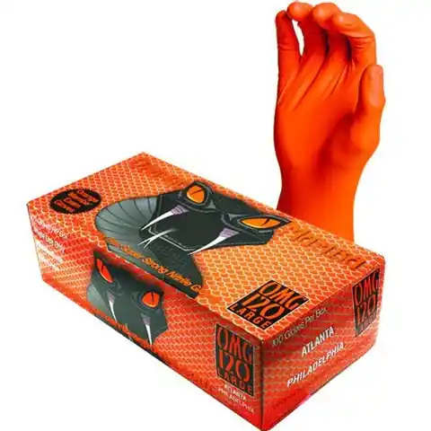 Black Mamba OTG-130 Orange Torque 8 mil Nitrile Gloves (100 Per Box) XL