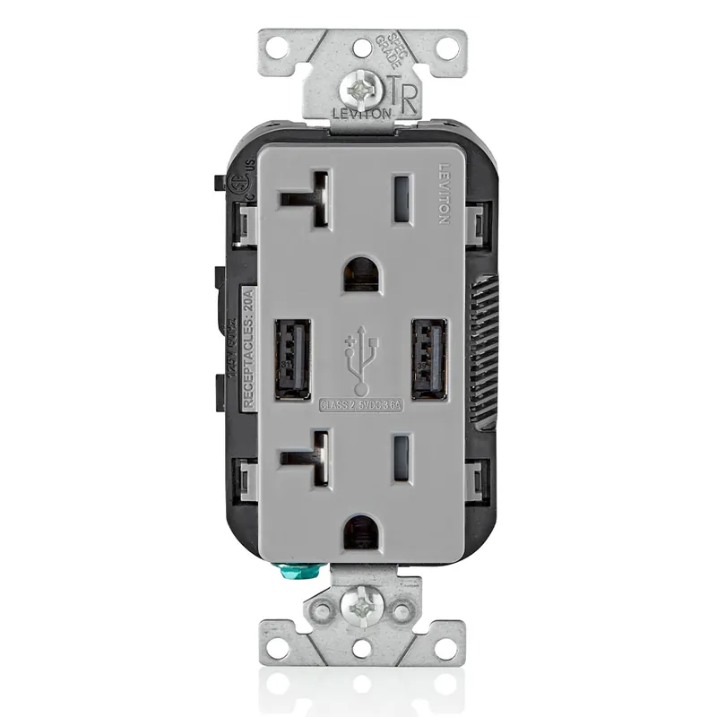 Decora T5832-GY 20A TR RECPT USB CHRG
