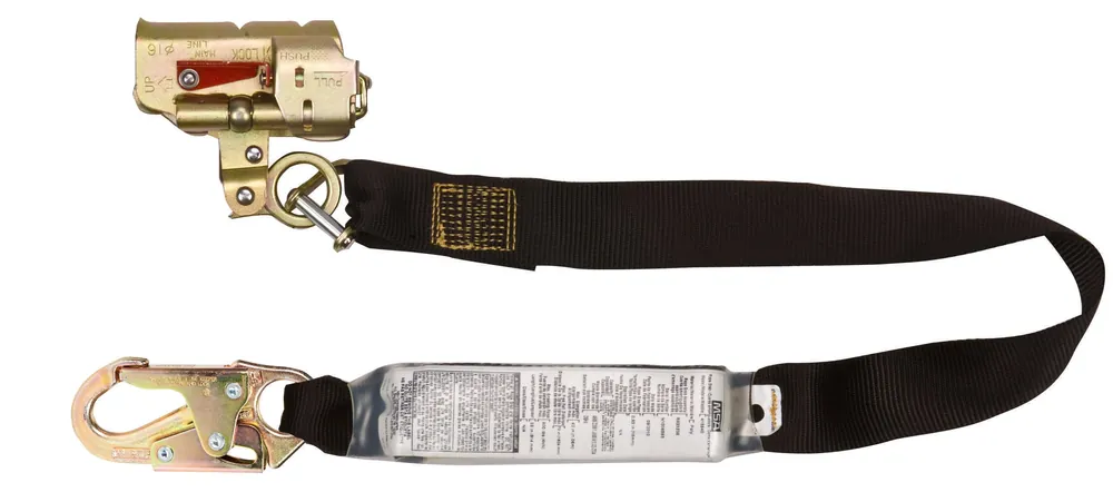 MSA 415940 Fall Arrester Rope Grab With 3 ft Sure-Stop Lanyard and 36C Snaphook