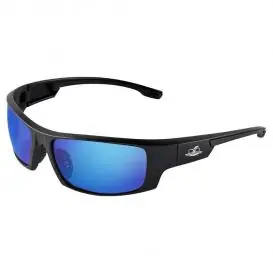 BATORAY BH969 Dorado Black Matte Plastic Frame Anti-Scratch Safety Glasses, Revo Blue