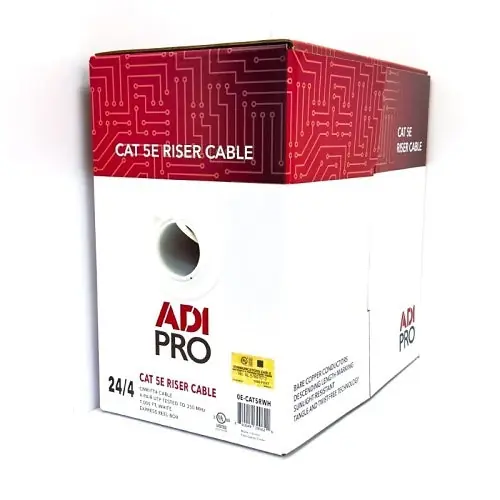 ADI PRO 0E-CAT5RWH CAT5e Riser Cable 1000' CMR
