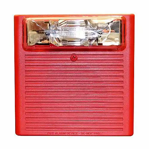 Eaton ASWP-24MCWH-FR Weatherproof Horn Strobe Clear Lens Wall Mount Red