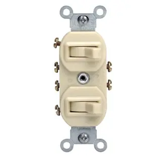 Leviton 5243 LEV 5243 BR COMBI 2SW 3W 15A120/277