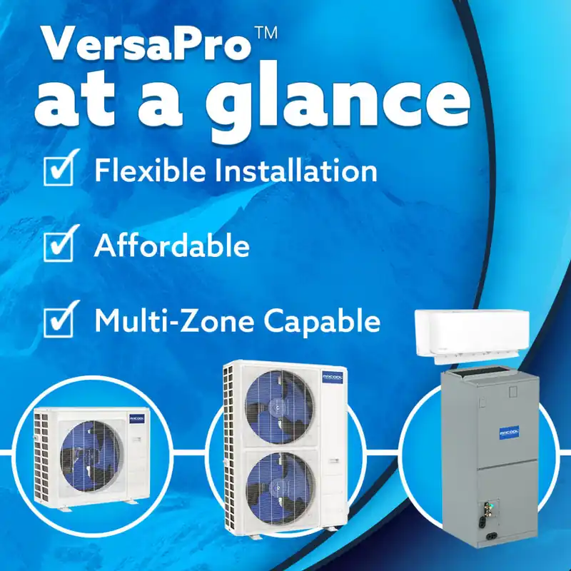 MRCOOL MVP-18-HP-MUAH-230A00-O VersaPro 2nd Gen 18K BTU Central Ducted Multiposition Air Handler
