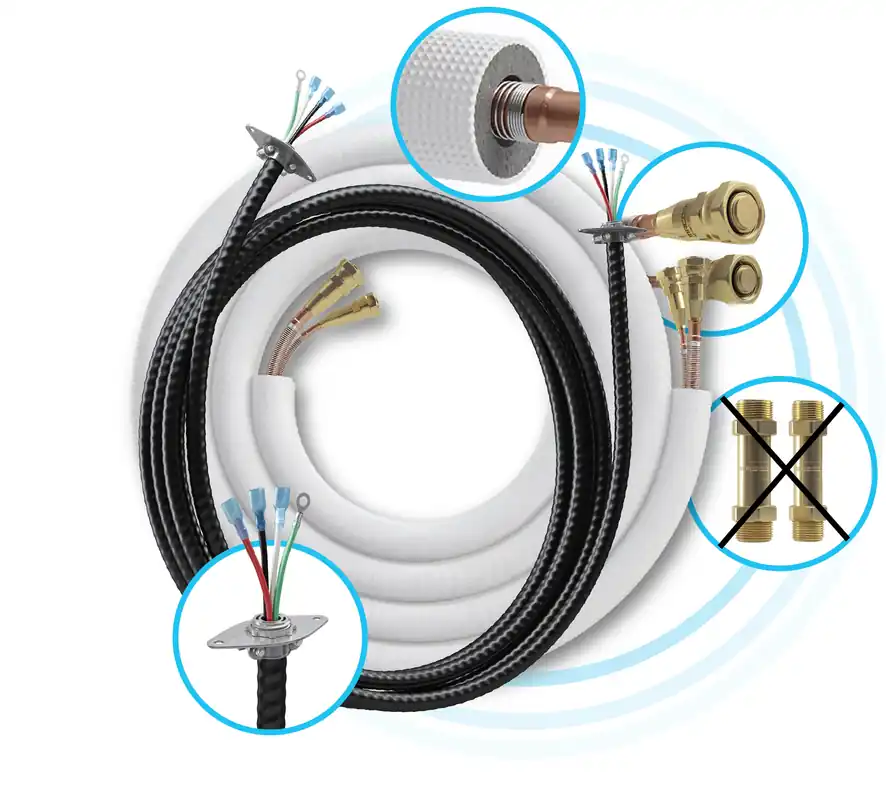 MRCOOL DIY25-1412C-O 25 Foot Insulated Line Set with Pro Cable for Mr. Cool 5th Gen DIY 18K R454B Units